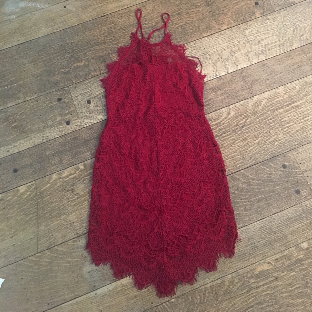 Free People Red Lace Bodycon Dress - Picture 2 of 6